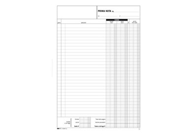 BLOCCO PRIMA NOTA CASSA ENTRATE/USCITE 50/50 FOGLI AUTORIC. 31X21 E5359A