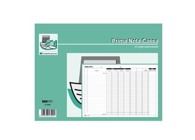 BLOCCO PRIMA NOTA CASSA-BANCA 50/50 FOGLI AUTORIC. 22X30 E5350