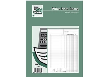 BLOCCO PRIMA NOTA CASSA ENTRATE/USCITE/IVA 50/50 FOGLI AUTORIC. 31X21 E5356A