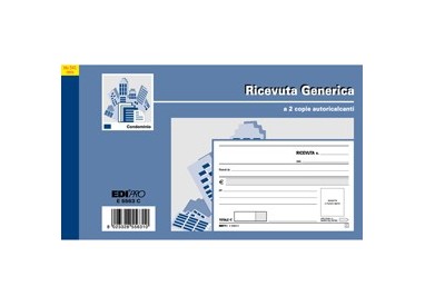 BLOCCO RICEVUTE GENERICHE 50FOGLI 2 COPIE AUTORIC. 9,9X17 E5563C