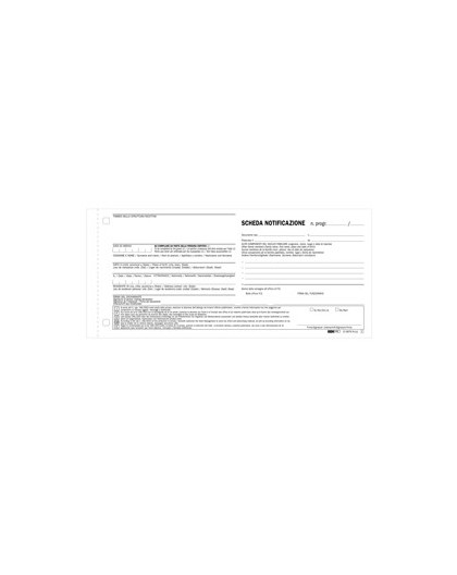 250 SCHEDE DI NOTIFICA SNAP A 2 COPIE AUTORIC. 10X22 E5876N