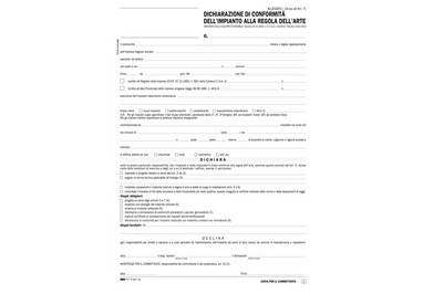100FG 29,7X21 DICHIARAZIONE CONFORMITA' IMPIANTO SNAP A 5 COPIE AUTORIC E9071