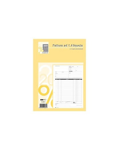 BLOCCO FATTURE 1 ALIQUOTA IVA 33/33/33 FOGLI AUTORIC. 29,7X21 E5284A