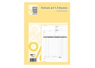 BLOCCO FATTURE 1 ALIQUOTA IVA 33/33/33 FOGLI AUTORIC. 29,7X21 E5284A