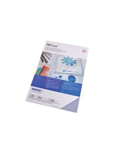 Scatola 100 copertine Hi-Clear 200micron A4 neutro trasparente GBC