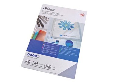 Scatola 100 copertine Hi-Clear 200micron A4 neutro trasparente GBC