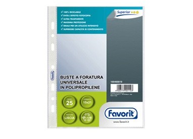 25 BUSTE FORATE 15X21 1775/15 SPECIAL PPL LISCIO FAVORIT