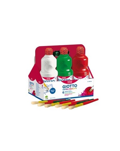 SCHOOLPACK 6 FLACONI TEMPERA PRONTA 1000ML ASSORTITA GIOTTO