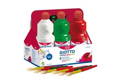 SCHOOLPACK 6 FLACONI TEMPERA PRONTA 1000ML ASSORTITA GIOTTO