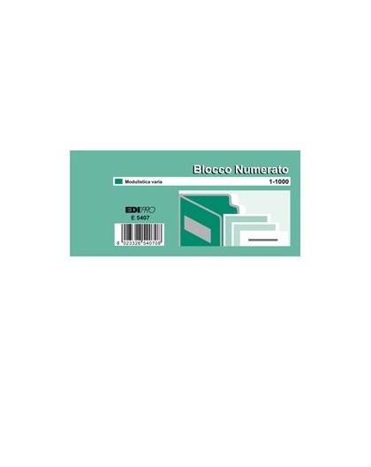 SET 10 BL. DA 100 NUMERI (BLOCCO NUMERATO 1-1000) 6X13 E5407
