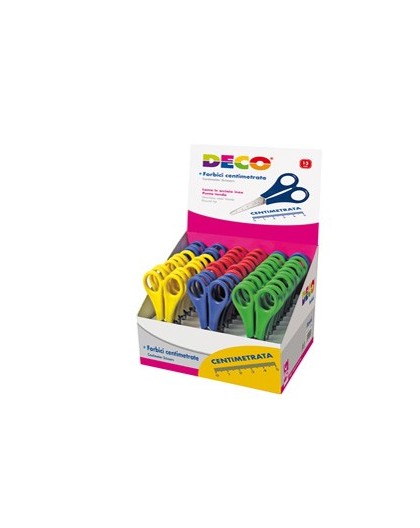 Display 30 forbici 13 cm centimetrate punta tonda 775 DECO