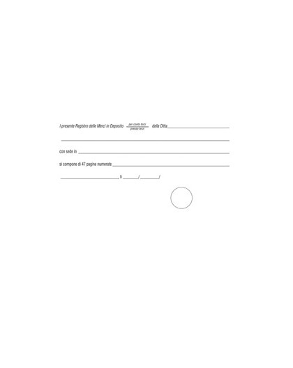 REGISTRO MERCI IN DEPOSITO 50FG 31X24,5 E2279