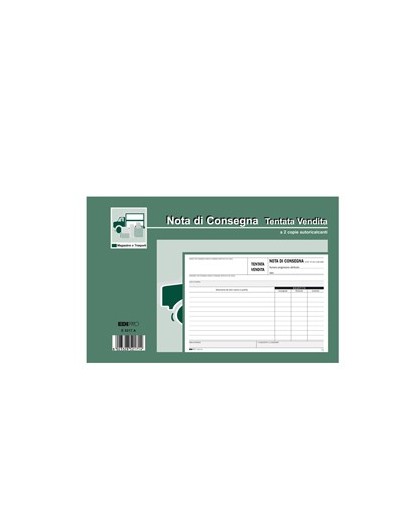 BLOCCO NOTA CONSEGNA TENT.VENDITA 15X23 50FG AUTORIC. E5217A EDIPRO