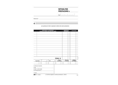 BLOCCO FATTURE PROFESSIONISTI 50/50 FOGLI AUTOR. 23X15 E5266A