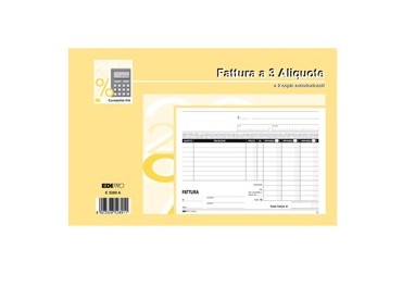 BLOCCO FATTURE 3 ALIQUOTE IVA 2COPIE 50FOGLI AUTORIC. 15X23 E5289A