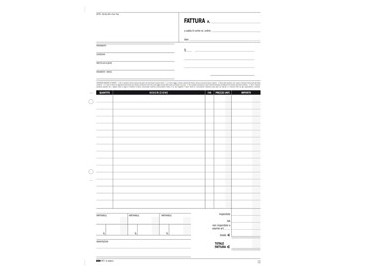 BLOCCO FATTURA GENERICA 50/50 FOGLI AUTORIC. 29,7X21 E5296A
