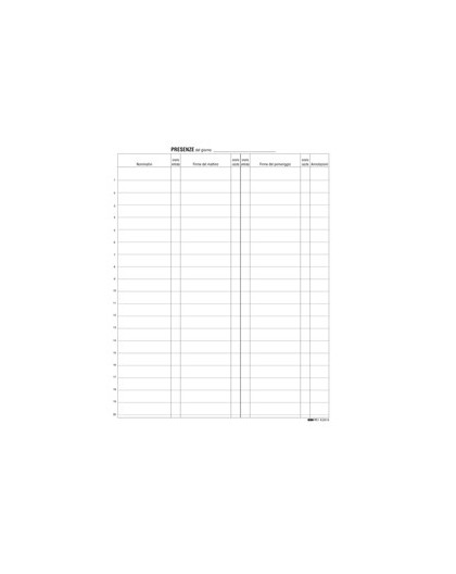 REGISTRO FIRME PRESENZE AL LAVORO 31X24 100PAG. E2819