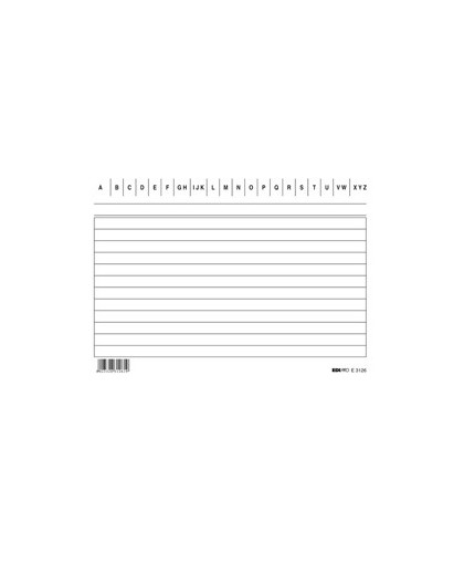 100 SCHEDE RIGATE ORIZZONTALE 10.5X15CM E3126BL EDIPRO