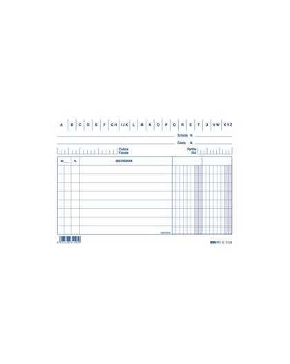 100 SCHEDE 2 COLONNE ORIZZONTALE 10.5X15CM E3129BL EDIPRO