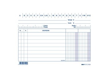 100 SCHEDE 2 COLONNE ORIZZONTALE 10.5X15CM E3129BL EDIPRO