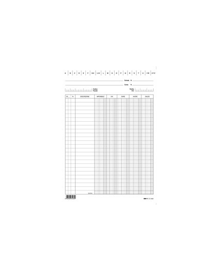 100 SCHEDE VERTICALI 24X17CM DARE/AVERE/SALDO/IVA E3426BL EDIPRO