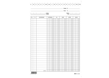 100 SCHEDE VERTICALI 24X17CM DARE/AVERE/SALDO/IVA E3426BL EDIPRO