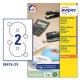 Etichetta adesiva J8676 bianca opaca CD/DVD 25fg A4 Ø117mm (2et/fg) inkjet