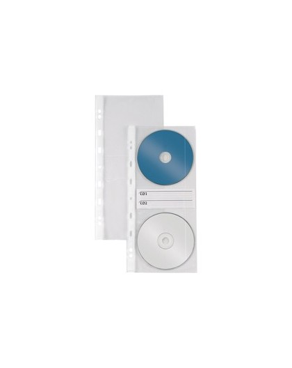 10 BUSTE FORATE ATLA CD2 12,5X30CM PER 2CD/DVD
