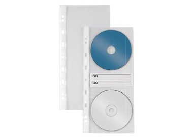 10 BUSTE FORATE ATLA CD2 12,5X30CM PER 2CD/DVD