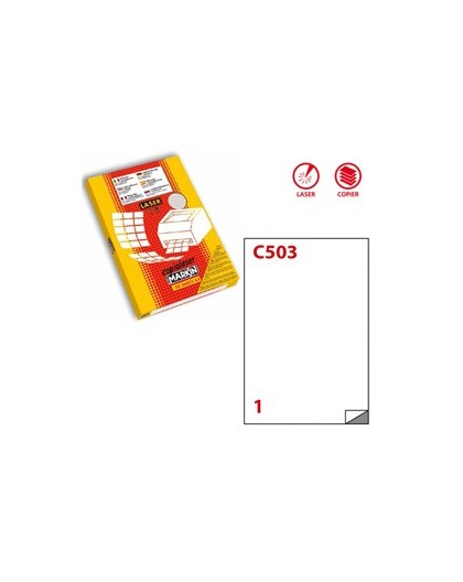 Poliestere adesivo C/503 trasparente opaco 50fg A4 210x297mm (1et/fg) laser
