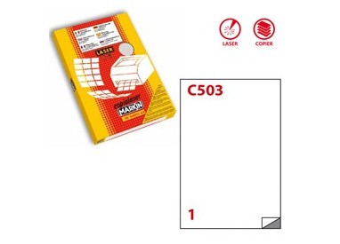 Poliestere adesivo C/503 trasparente opaco 50fg A4 210x297mm (1et/fg) laser