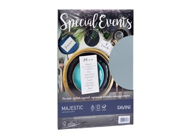 Carta metallizzata SPECIAL EVENTS A4 20fg 120gr argento FAVINI