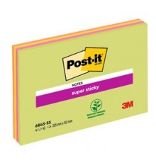 BLOCCO 45foglietti Post-it® Super Sticky 203x152mm MEETING NOTE NEON 6845-SSP