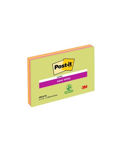 BLOCCO 45foglietti Post-it® Super Sticky 203x152mm MEETING NOTE NEON 6845-SSP