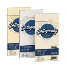 25 buste CALLIGRAPHY PERGAMENA 110x220mm 90gr crema FAVINI
