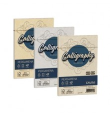 25 buste CALLIGRAPHY PERGAMENA 120x180mm 90gr oro FAVINI