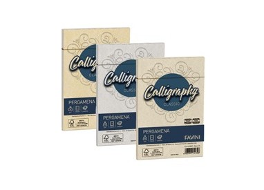 25 buste CALLIGRAPHY PERGAMENA 120x180mm 90gr oro FAVINI