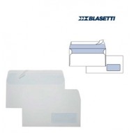 500 BUSTE BIANCHE 110X230MM 90GR C/FINESTRA FSC STRIP LASER BLASETTI