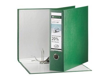 Registratore LEITZ 180° G65 verde dorso 8cm f.to protocollo LEITZ
