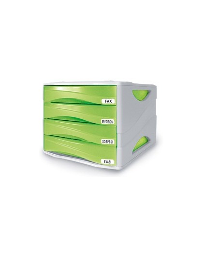 CASSETTIERA 4 CASS. SMILE VERDE TRASP. ARDA