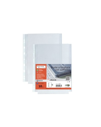 10 buste forate ATLA GS 21x29,7cm c/soffietto BA SEI ROTA