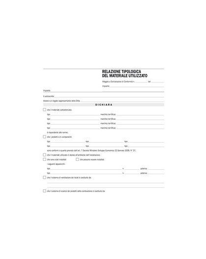 RELAZIONE TIPOLOGICA MATERIALE UNILIZZATO SNAP 100FG 29,7X21 E9071BIS