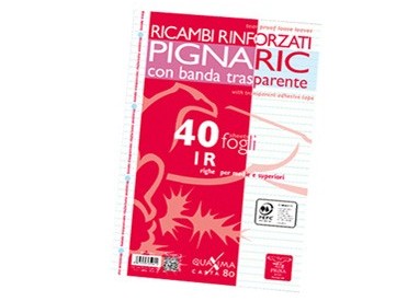 RICAMBI FORATI RINFORZATI A4 1RIGO 40FG 80GR PIGNARIC