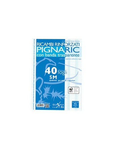 RICAMBI FORATI RINFORZATI A4 5MM 40FG 80GR PIGNARIC