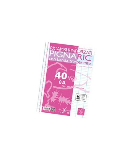 RICAMBI FORATI RINFORZATI A4 RIGO DI 1° 40FG 80GR PIGNARIC