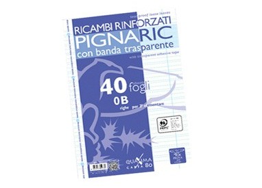 RICAMBI FORATI RINFORZATI A4 RIGO DI 3° 40FG 80GR PIGNARIC
