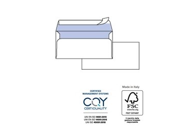 25 busteSILVER80 STRIP FSC®bianca internografata s/finestra114x162mm80gr Pigna