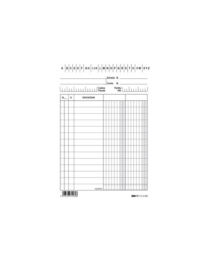 100 SCHEDE 2 COLONNE VERTICALE 15X10.5CM E3106BL EDIPRO