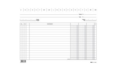 100 SCHEDE 3 COLONNE ORIZZONTALI 17X24CM E3369BL