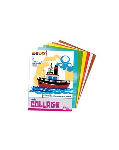 ALBUM COLLAGE CARTA LUCIDA RASATA 12FG 24X34CM DECO